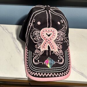 PREMIUM breast cancer ribbon distressed baseball hat